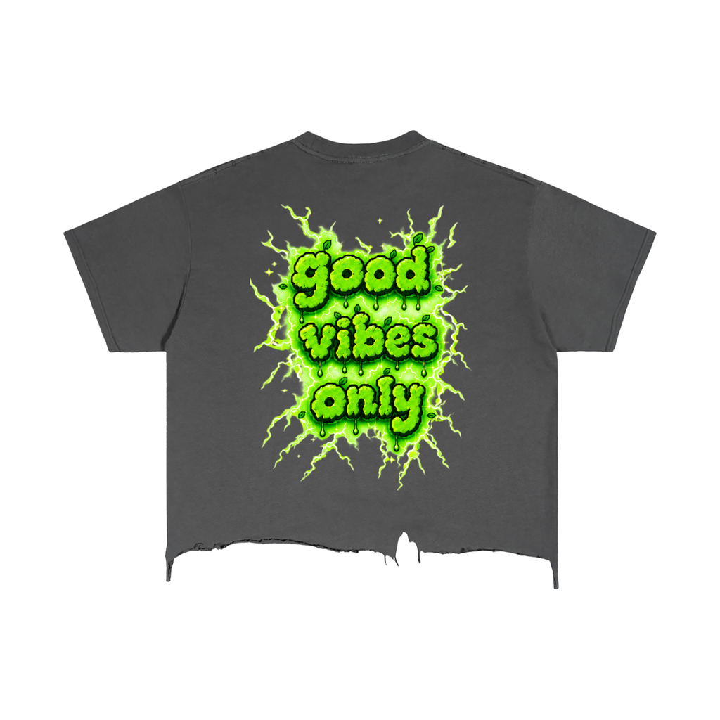 ZOOTZ Vintage Wash Boxy Distressed Hem Retro T-Shirt