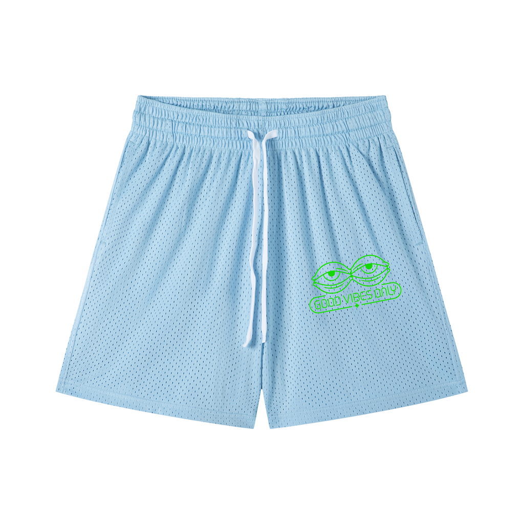 ZOOTZ Mesh Drawstring Retro Shorts