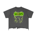 ZOOTZ Vintage Wash Boxy Distressed Hem Retro T-Shirt