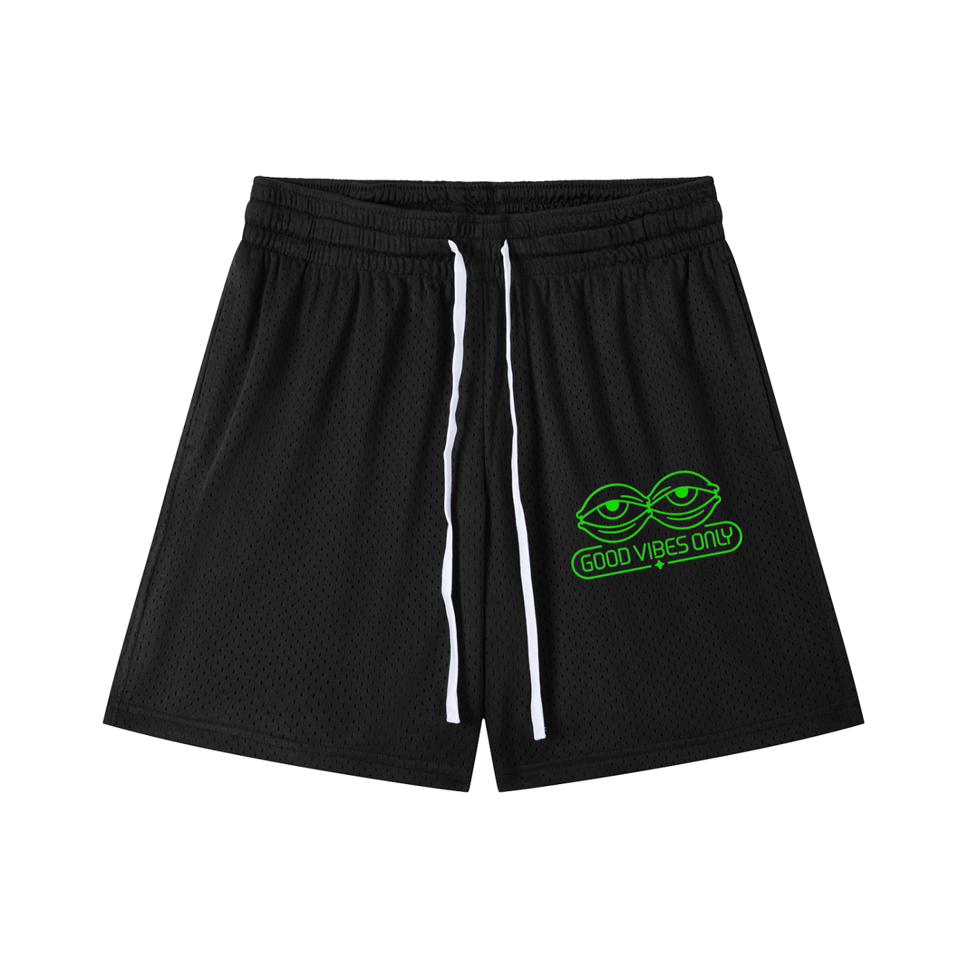 ZOOTZ Mesh Drawstring Retro Shorts